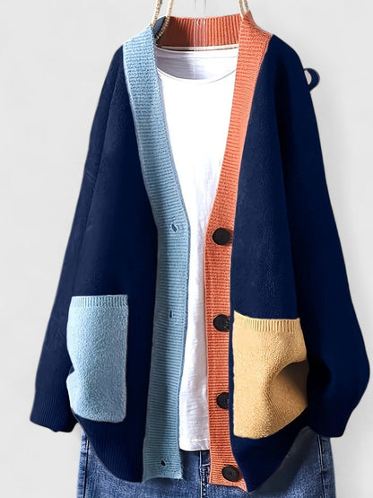 Strickjacke mit Knopfleiste und Taschen - Ansicht 2