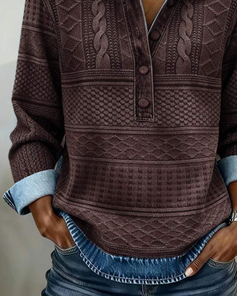 Sweatshirt mit Knopfleiste - Ansicht 5