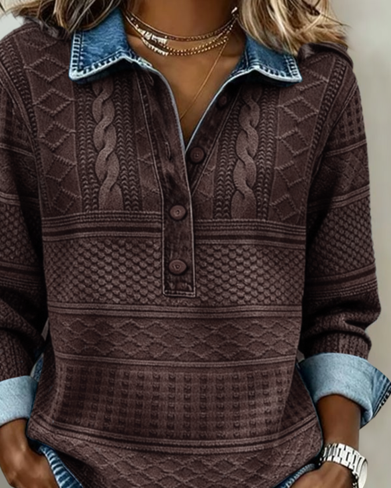 Sweatshirt mit Knopfleiste - Ansicht 4