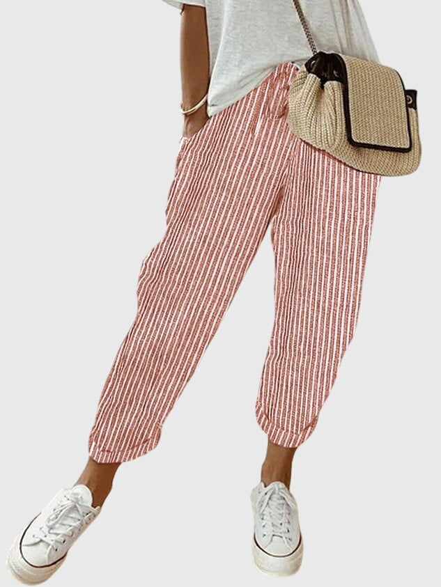Stoffhose in Beige und Blau - Ansicht 6