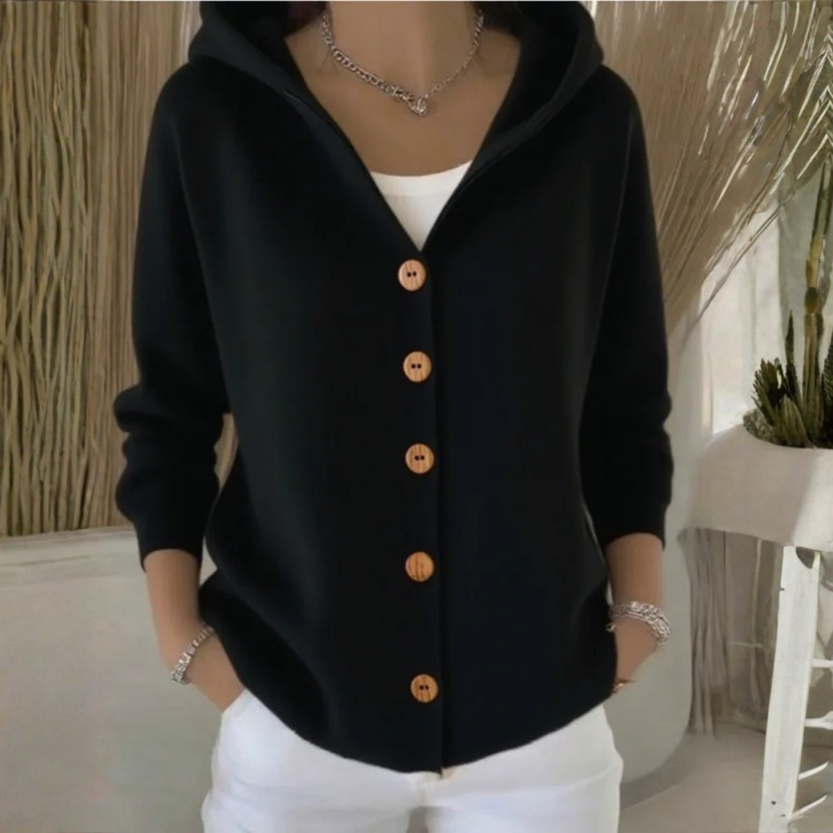 Strickjacke in Gelb und Rosa - Ansicht 6