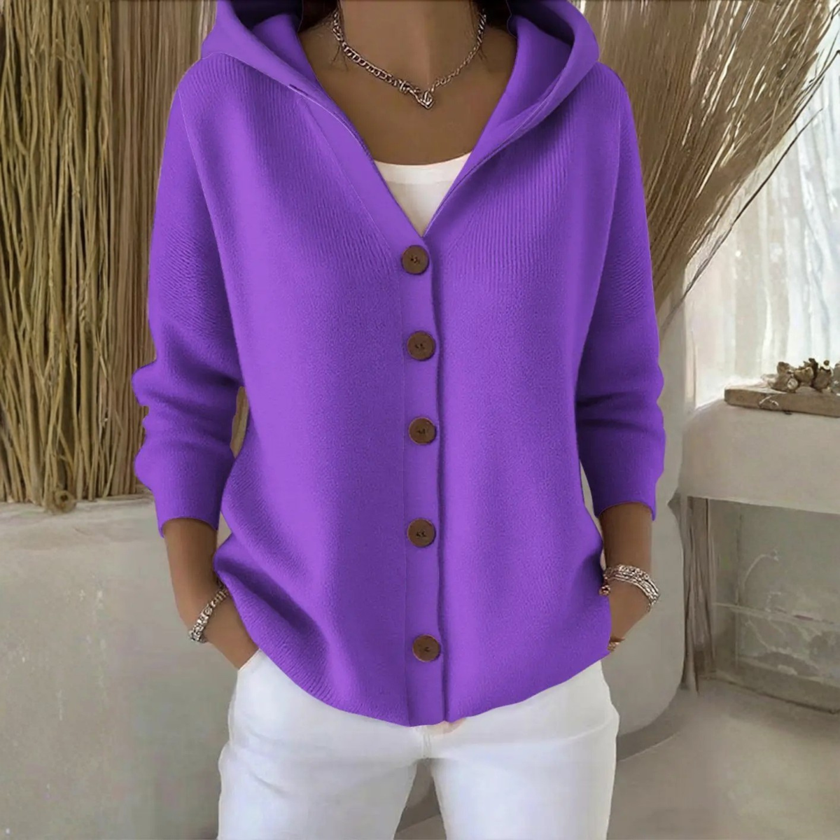 Strickjacke in Gelb und Rosa - Ansicht 7
