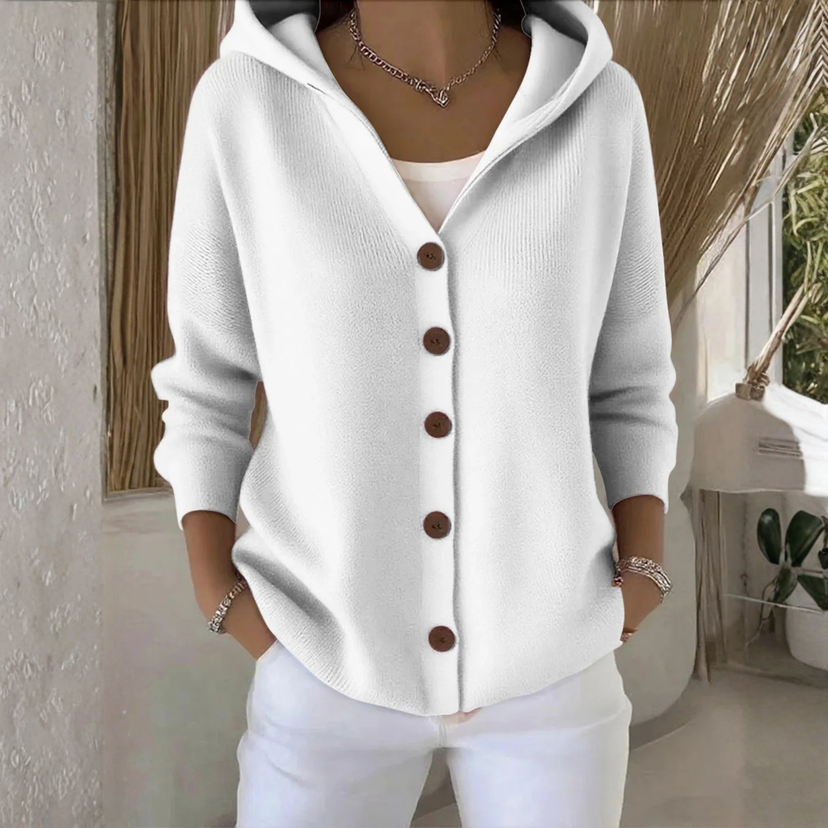Strickjacke in Gelb und Rosa - Ansicht 8