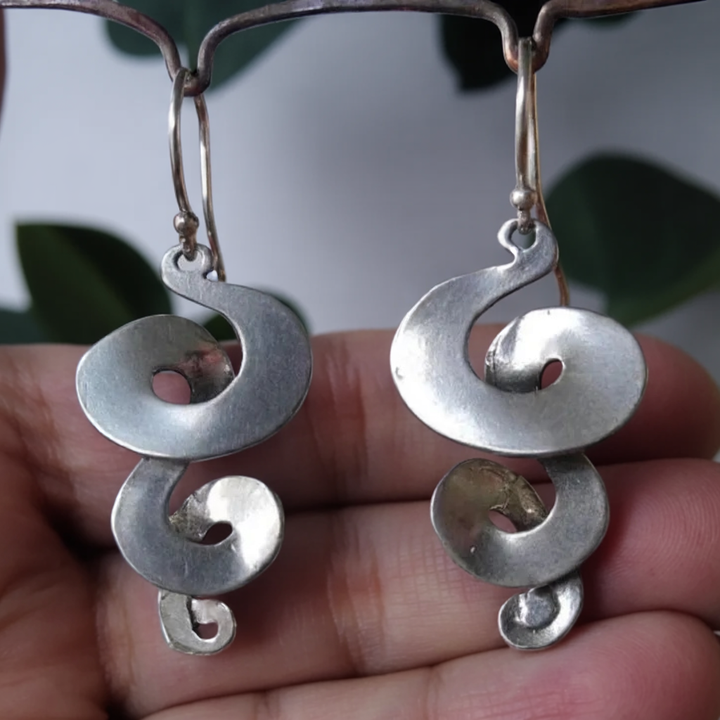 Vintage Silberne Spiralohrringe