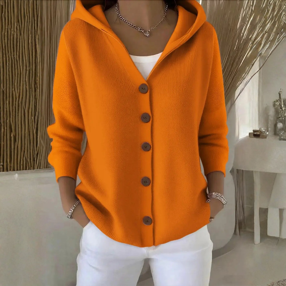 Strickjacke in Gelb und Rosa - Ansicht 5