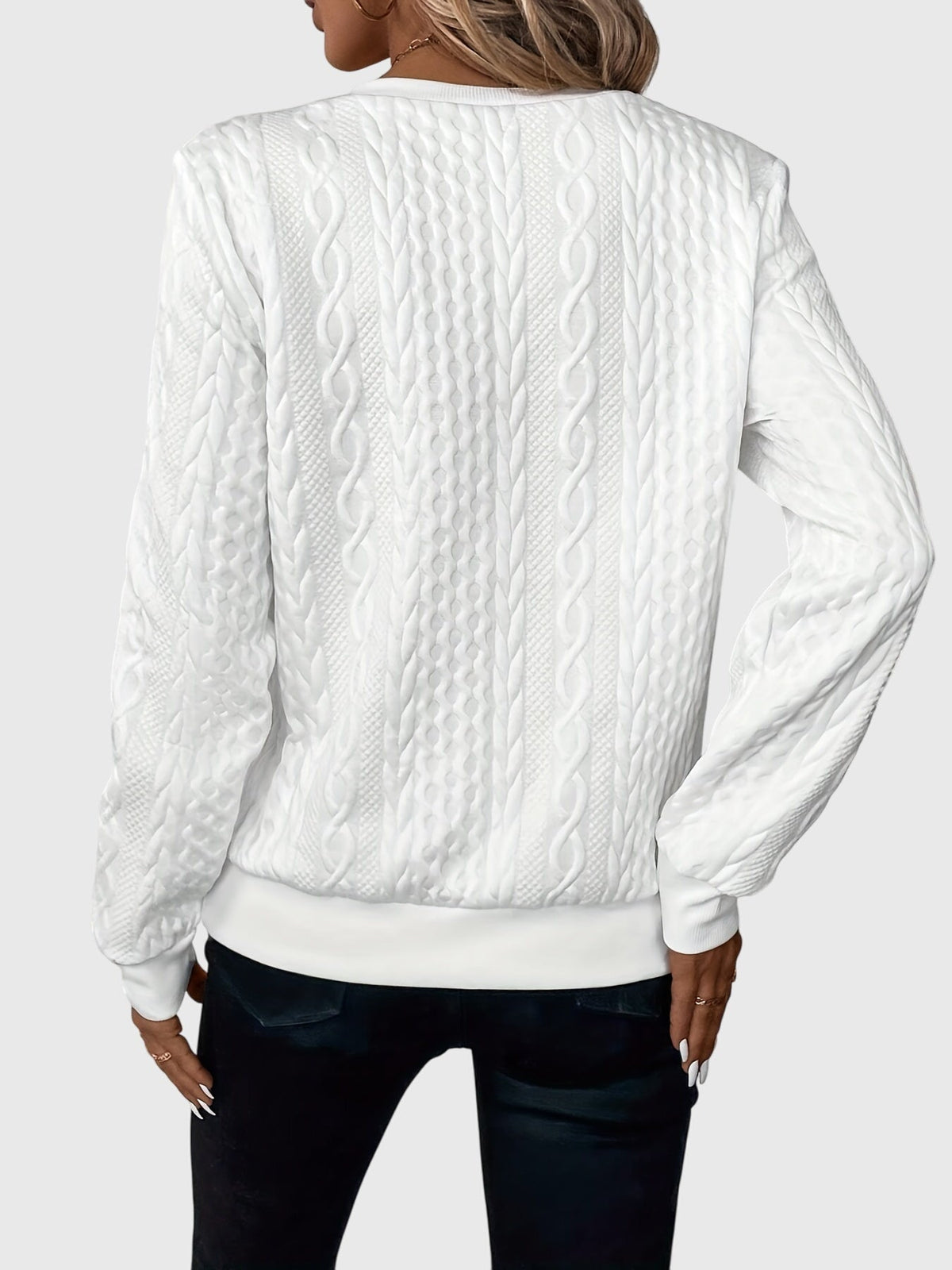 Strickpullover mit Reissverschluss in White Black Zipper - Ansicht 2