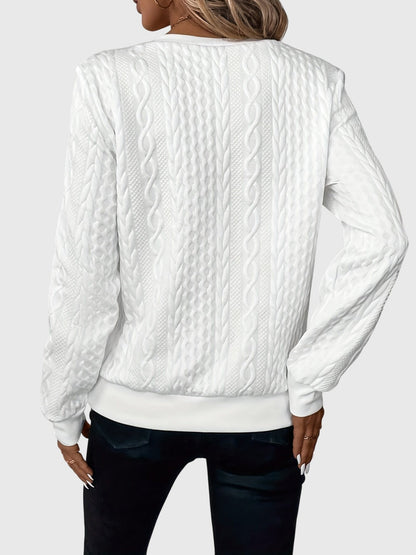 Strickpullover mit Reissverschluss in White Black Zipper - Ansicht 2