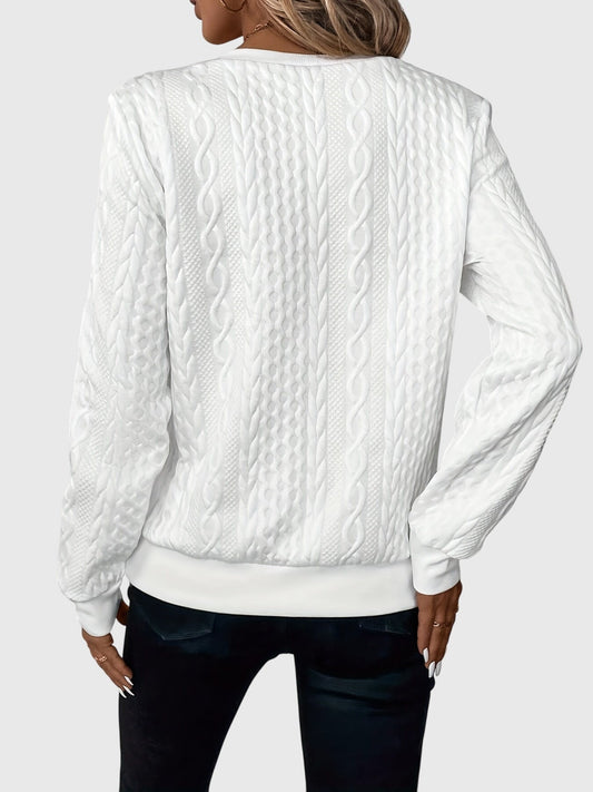 Strickpullover mit Reissverschluss in White Black Zipper - Ansicht 2