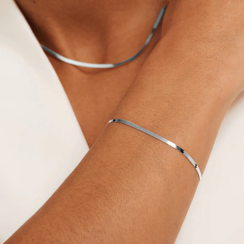 Soleil Serpent Armband | Weißgold