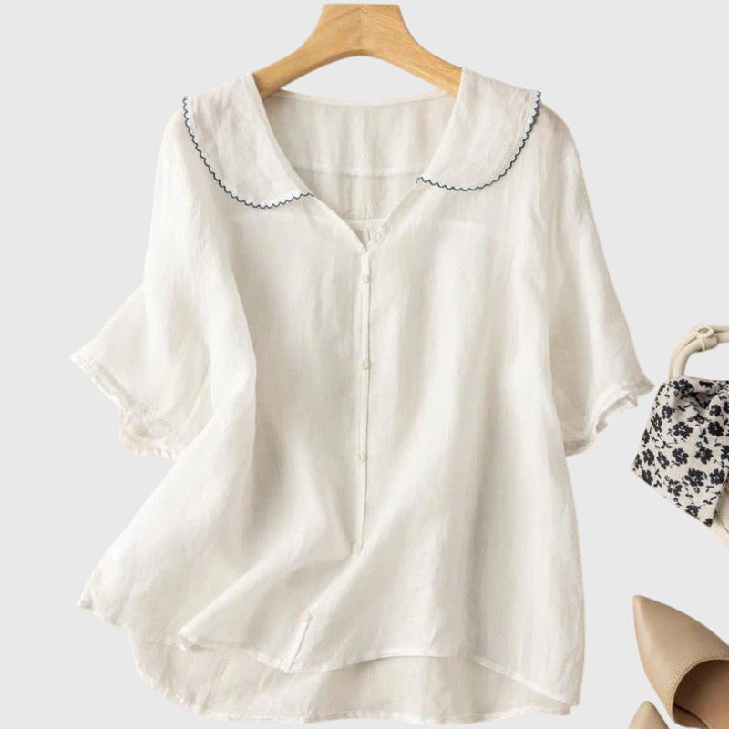 Bluse in Grün und Salmon - Ansicht 5