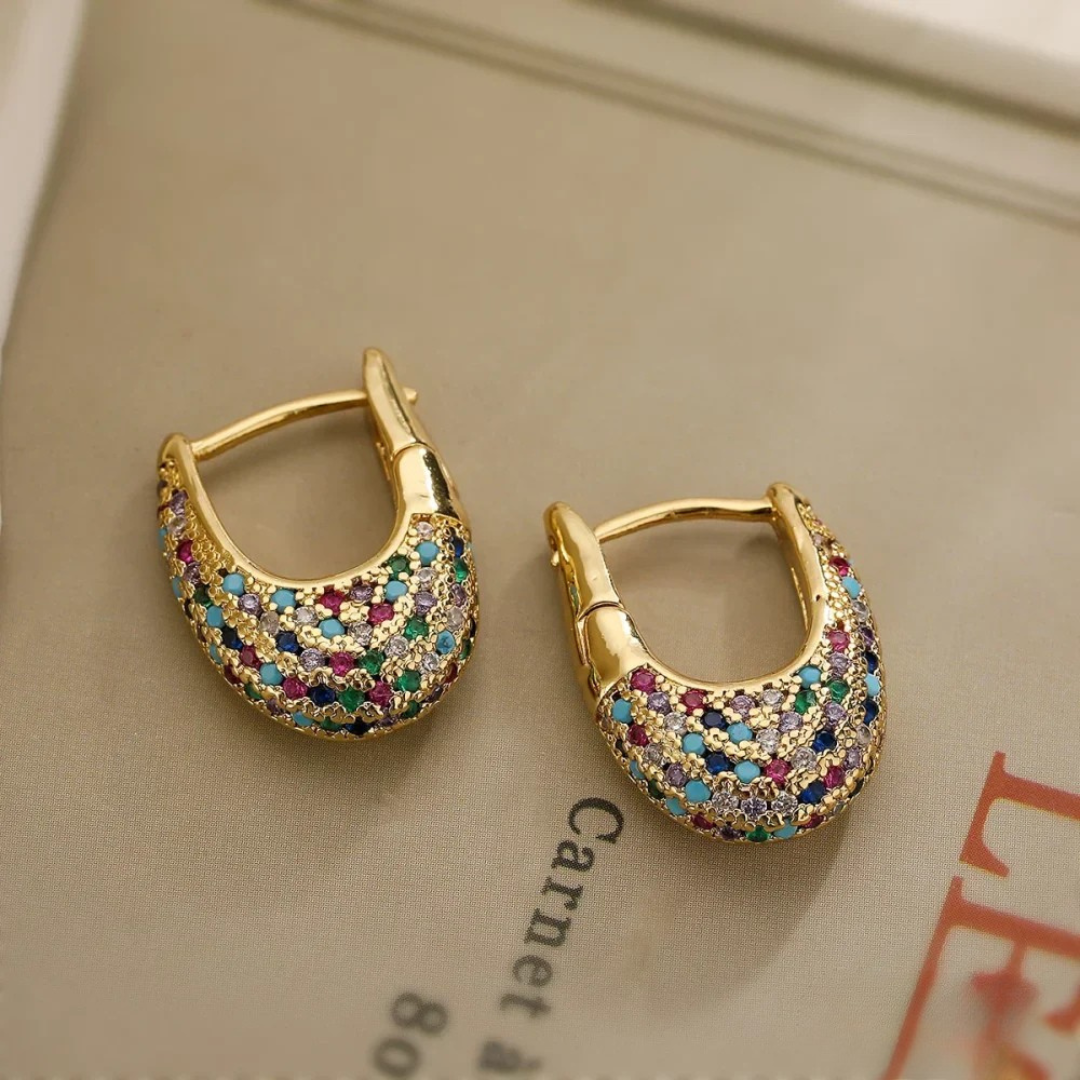 Boucles d'oreilles incrustées de cristaux chics