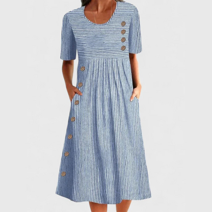 Midikleid mit Streifenmuster