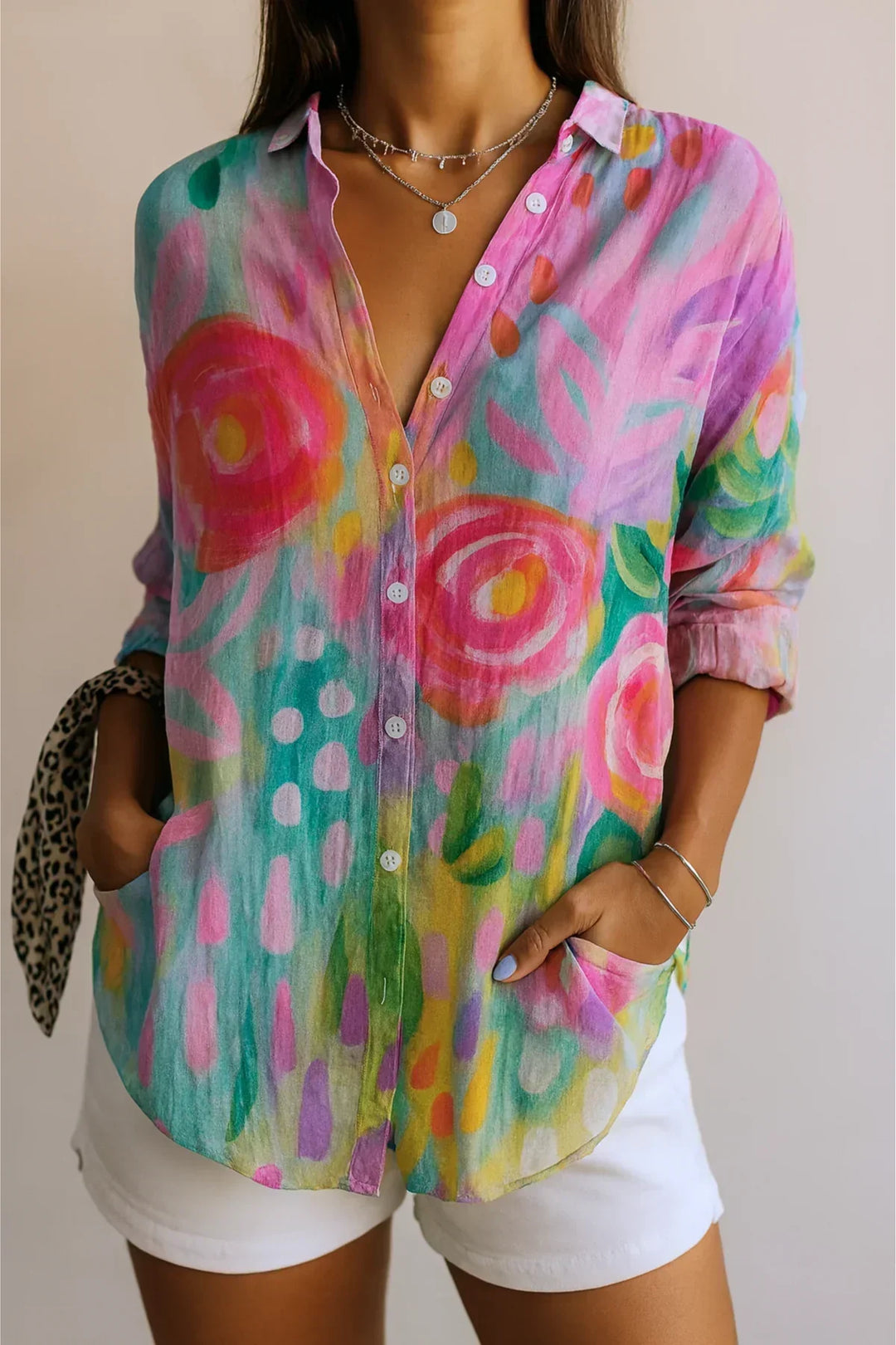 Bluse mit Taschen in Pink (Almost Sold Out