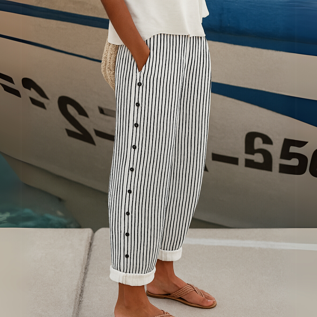Stoffhose mit Streifenmuster