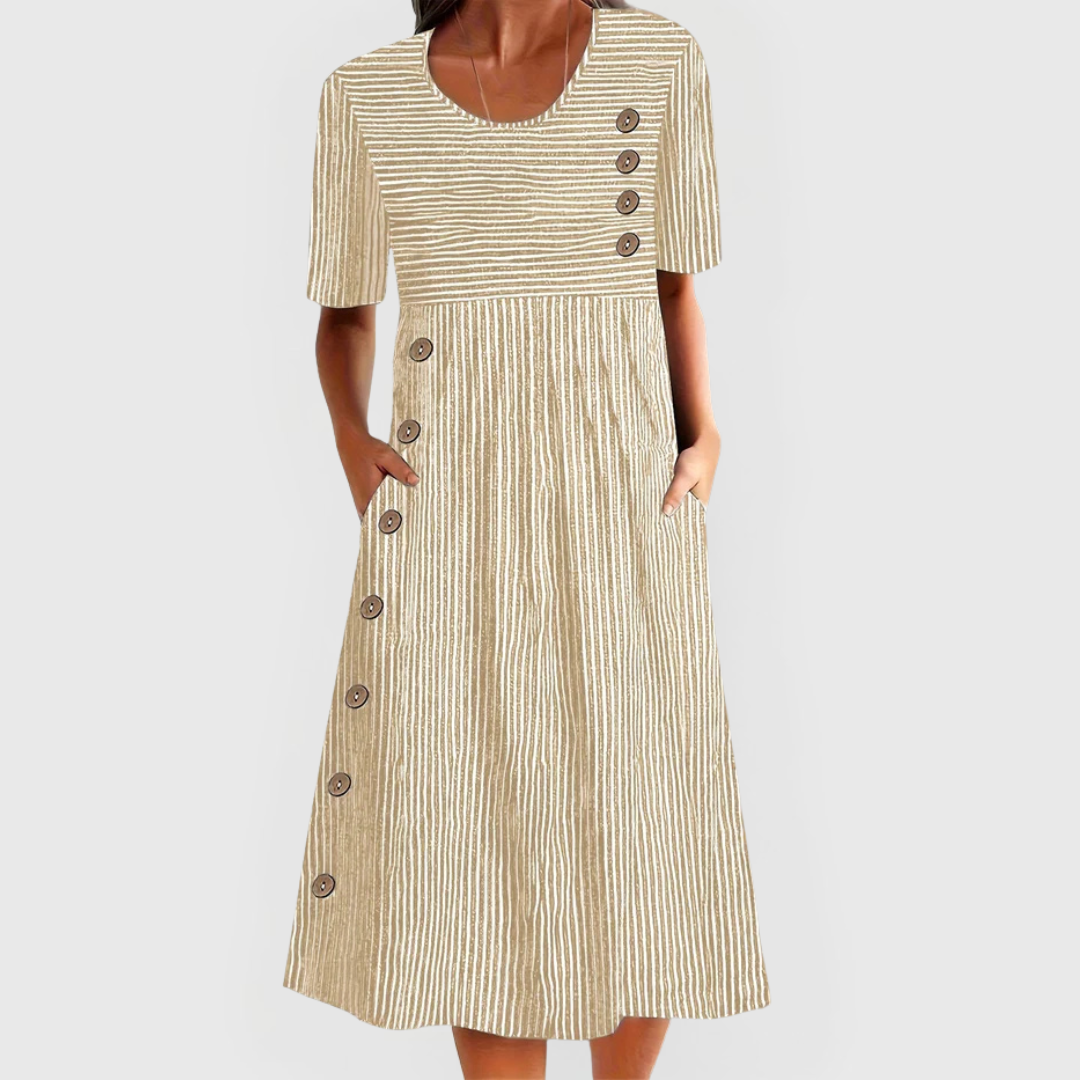 Midikleid mit Streifenmuster - Ansicht 3