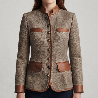 Jacke aus Tweed in Braun - Ansicht 4
