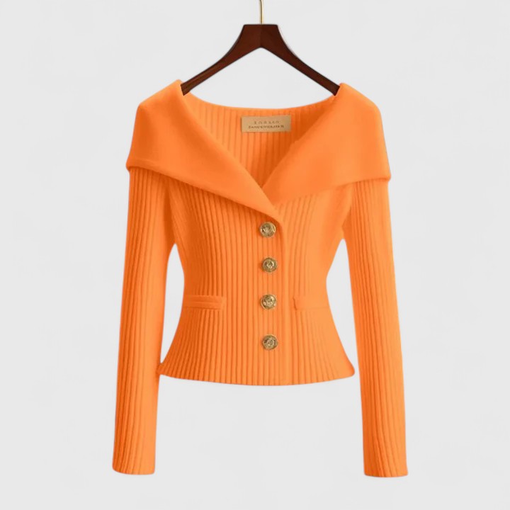 Strickjacke in Gelb und Rot - Ansicht 3