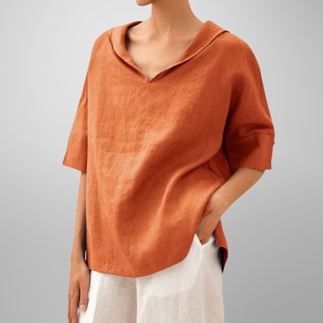 Bluse in Grün und Orange - Ansicht 4