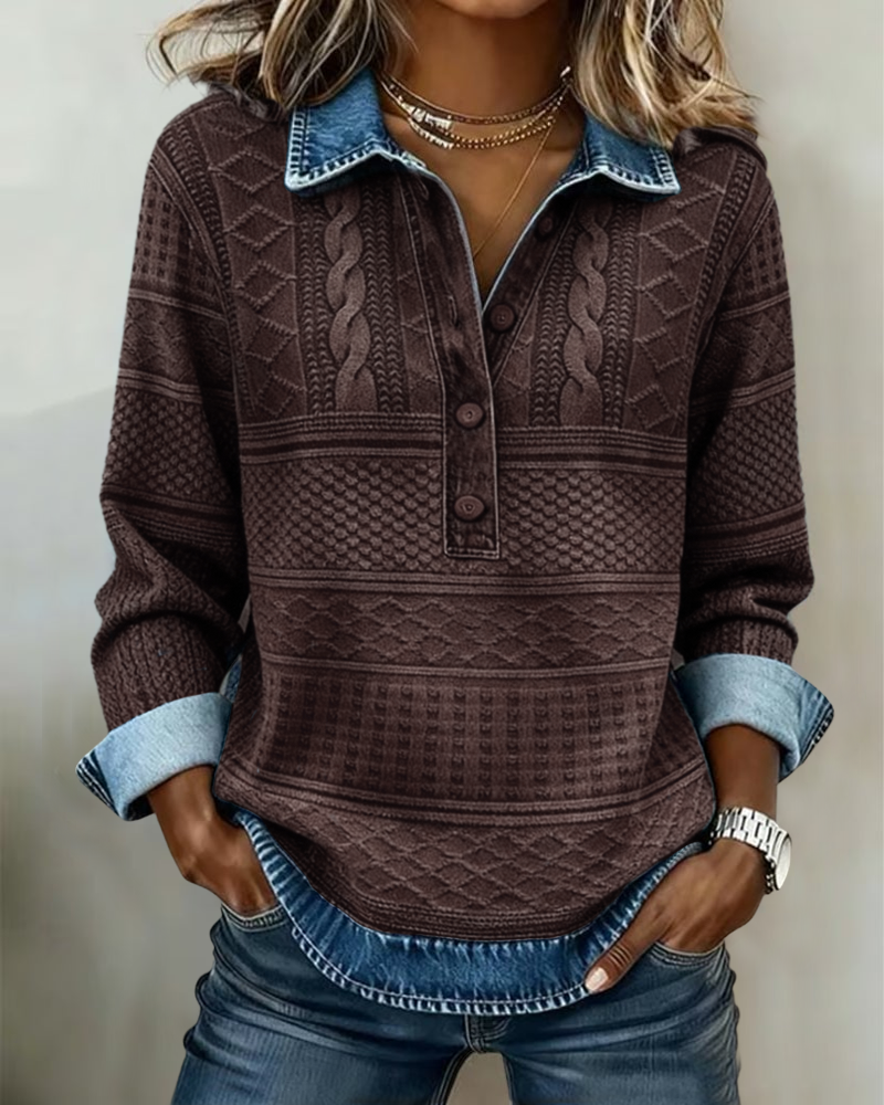 Sweatshirt mit Knopfleiste - Ansicht 3