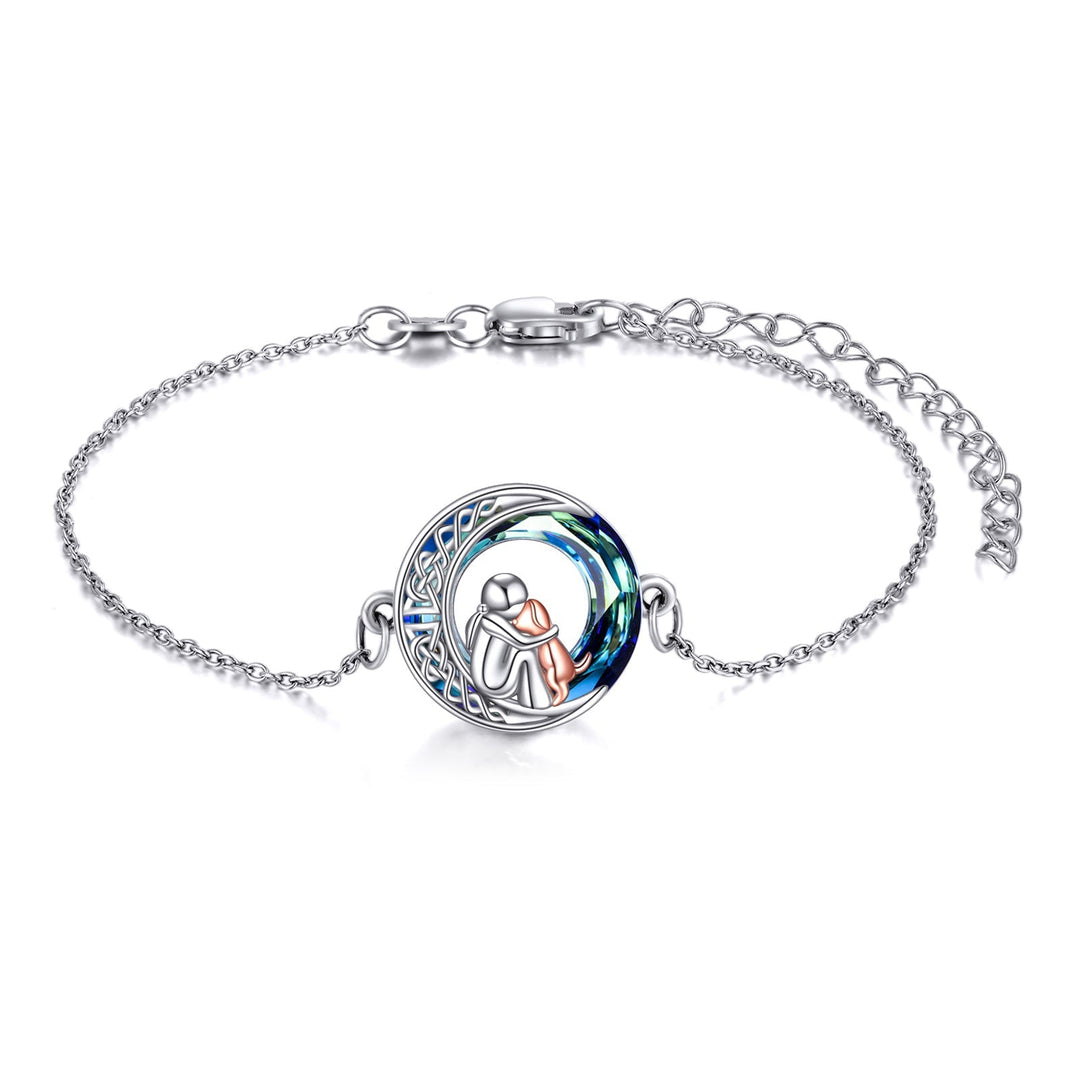Verstellbares Hundecharm Armband in Sterlingsilber
