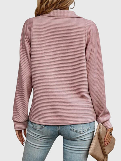 Strickpullover mit V-Ausschnitt und Reissverschluss - Ansicht 4