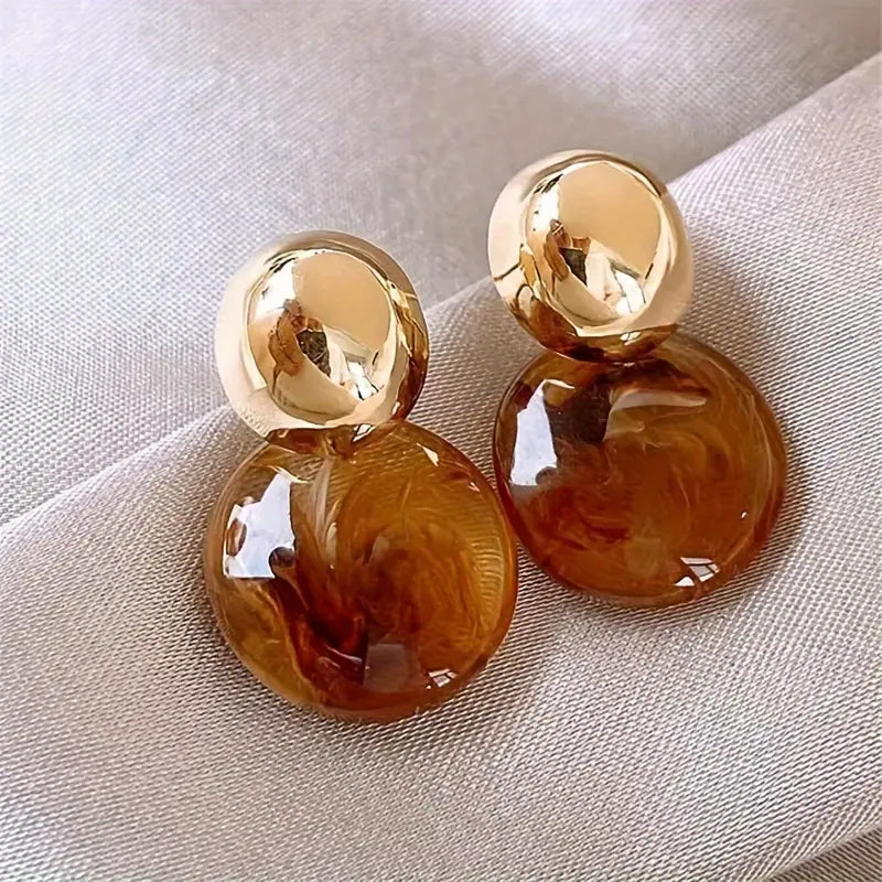 Hängeohrringe Aurélie Amber | Gold