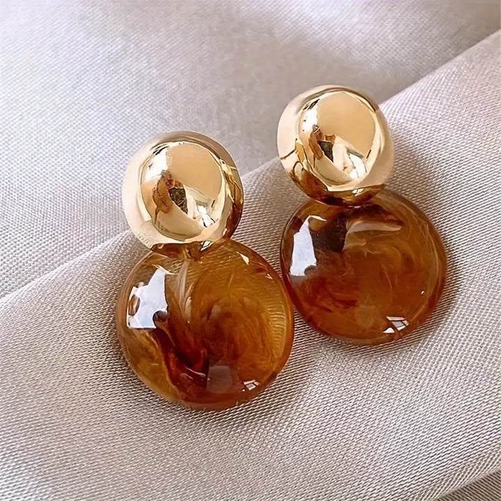 Hängeohrringe Aurélie Amber | Gold