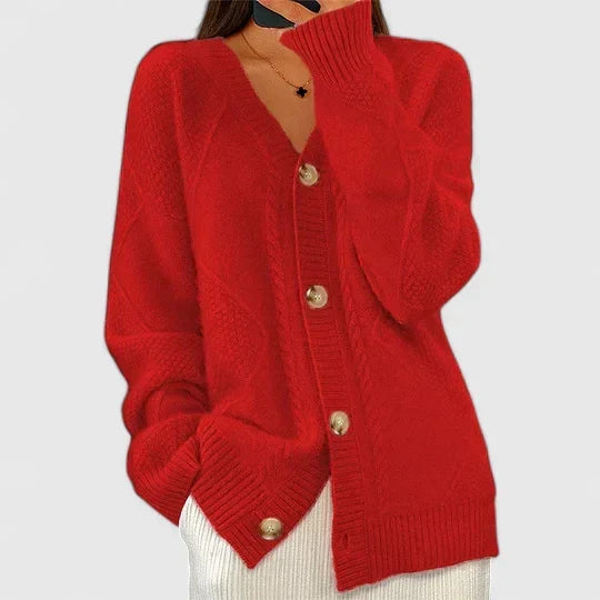 Strickjacke mit V-Ausschnitt und Knopfleiste - Ansicht 4
