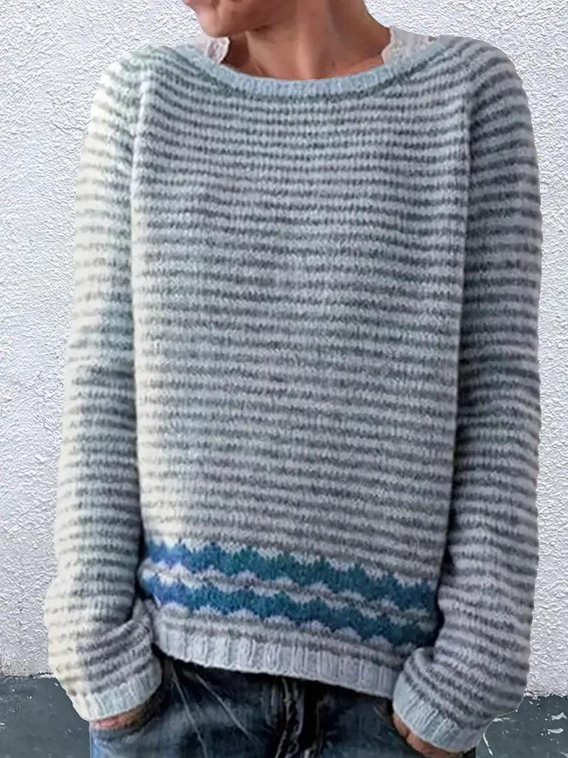 Strickpullover in Rosa und Blau - Ansicht 2