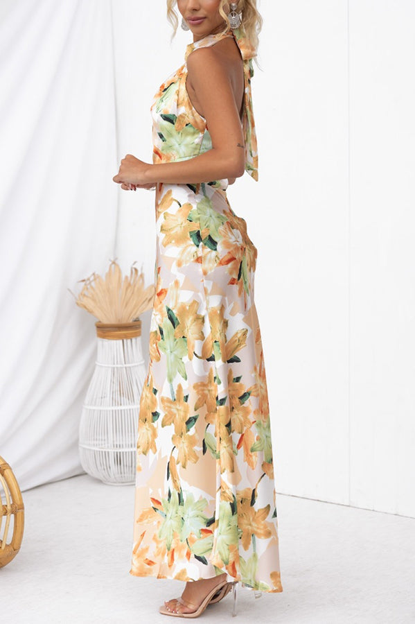 Maxikleid mit Blumenmuster in Gelb - Ansicht 4