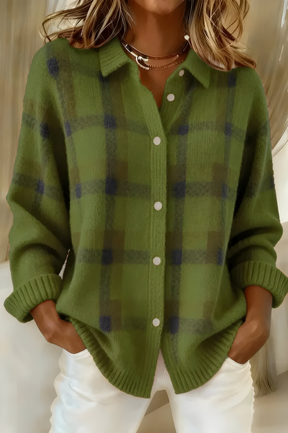 Strickjacke mit Karomuster - Ansicht 7
