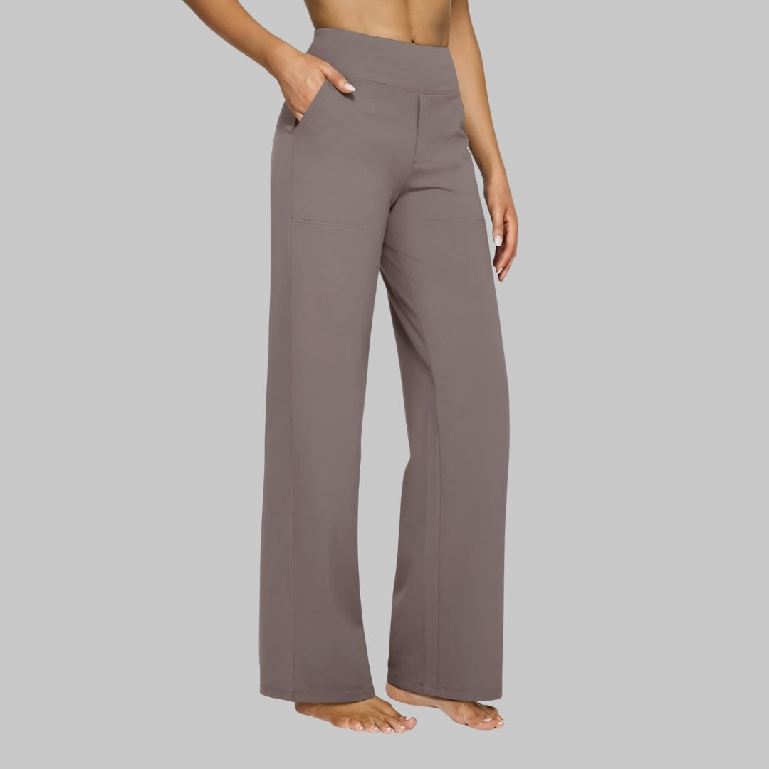 Stoffhose in Taup und Grau