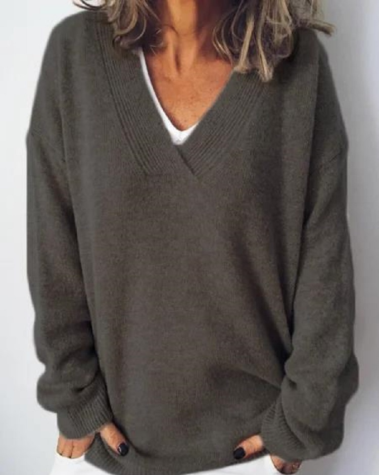 Strickpullover aus Kaschmirmix mit V-Ausschnitt - Ansicht 5