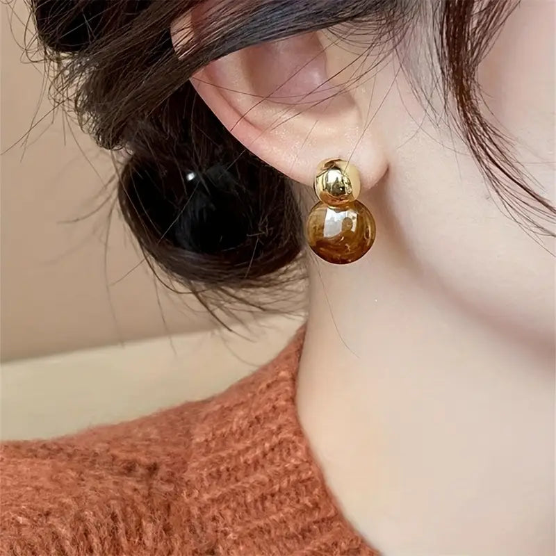 Hängeohrringe Aurélie Amber | Gold