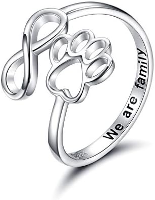 Handgefertigter Pfoten und Herz Ring