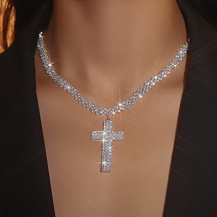 Mehrlagige Strass-Halskette
