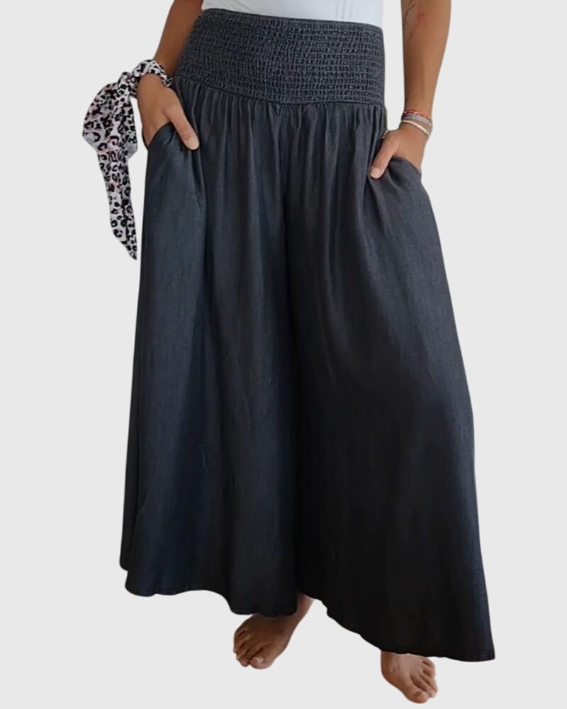 Stoffhose mit Gummizug und Taschen - Ansicht 4
