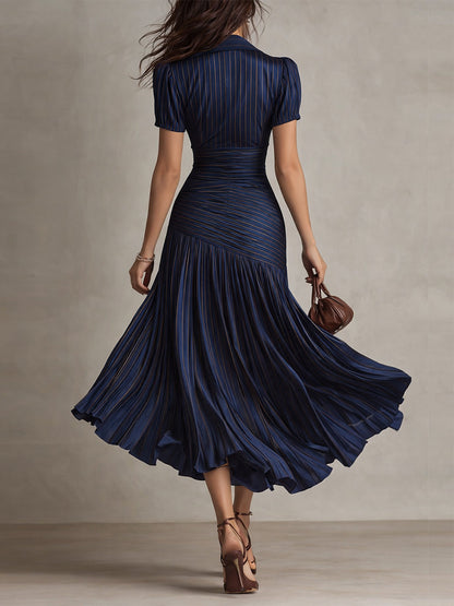 Midikleid aus Satin mit Streifenmuster - Ansicht 7