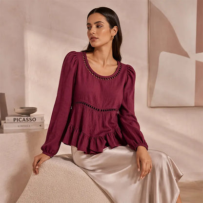 Bluse mit Rüschen in Rosa - Ansicht 2