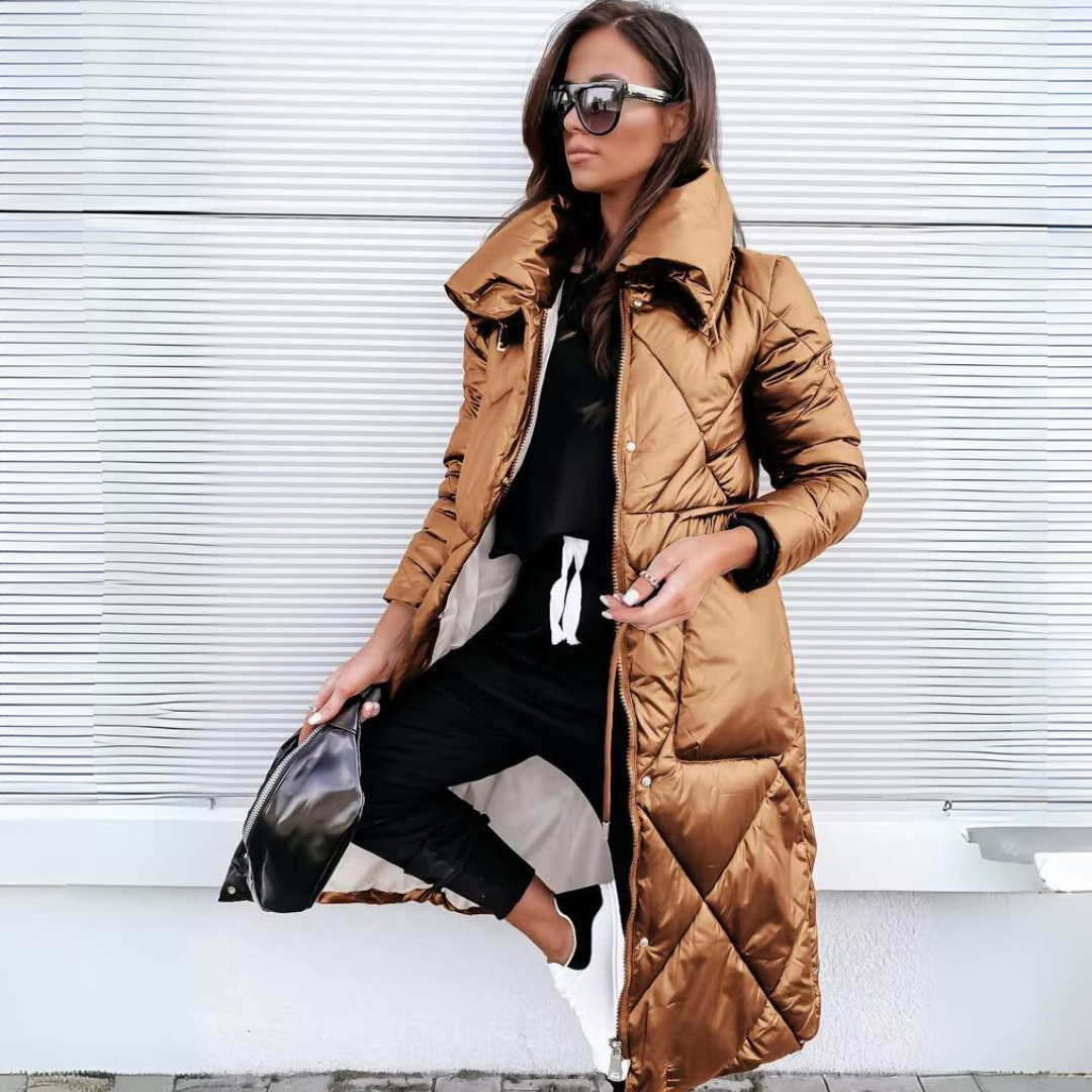 Steppjacke mit Steppung in Khaki und Blau - Ansicht 4