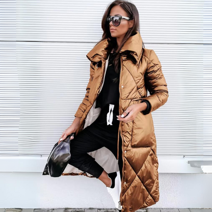 Steppjacke mit Steppung in Khaki und Blau - Ansicht 4