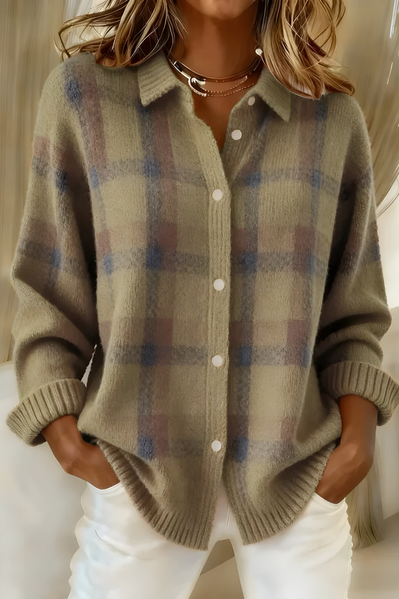 Strickjacke mit Karomuster - Ansicht 5