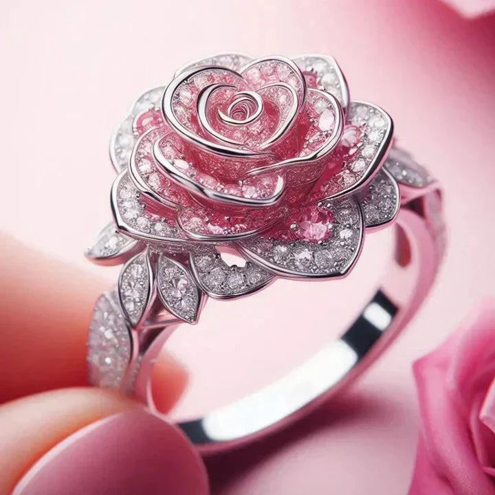 Exotischer Blumiger Ring aus Silber