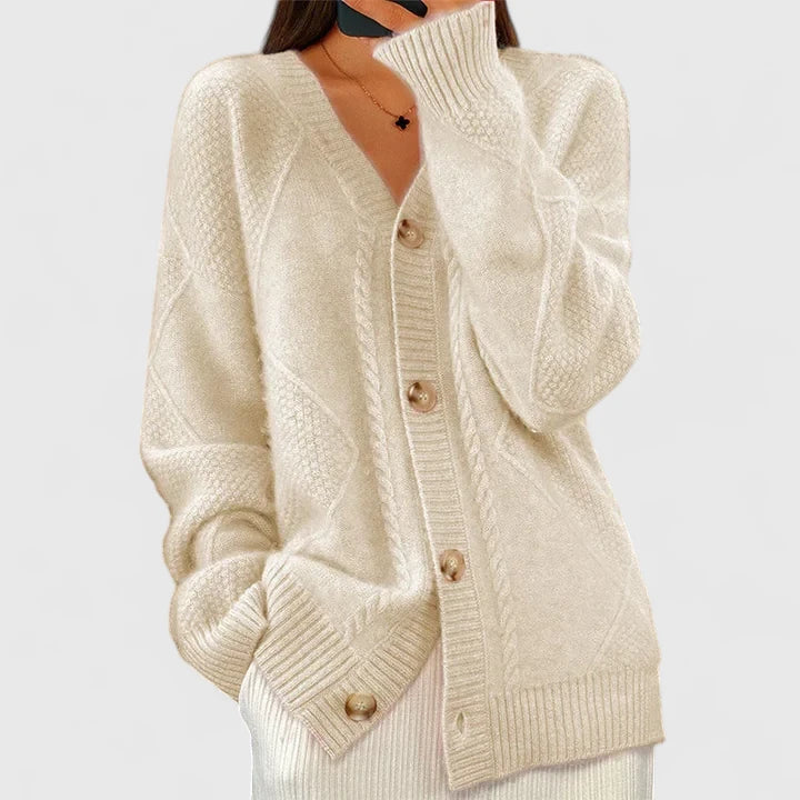 Strickjacke mit V-Ausschnitt und Knopfleiste - Ansicht 3