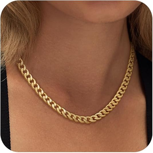 Dicke Halskette mit Kubanischen Gliedern | Gold