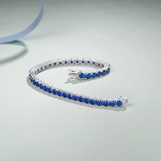Saphir Tennisarmband | Weißgold