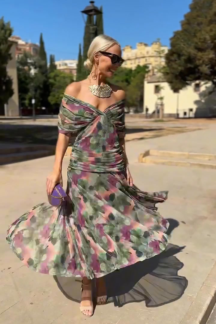 Maxikleid mit V-Ausschnitt in Bottle-Green - Ansicht 5