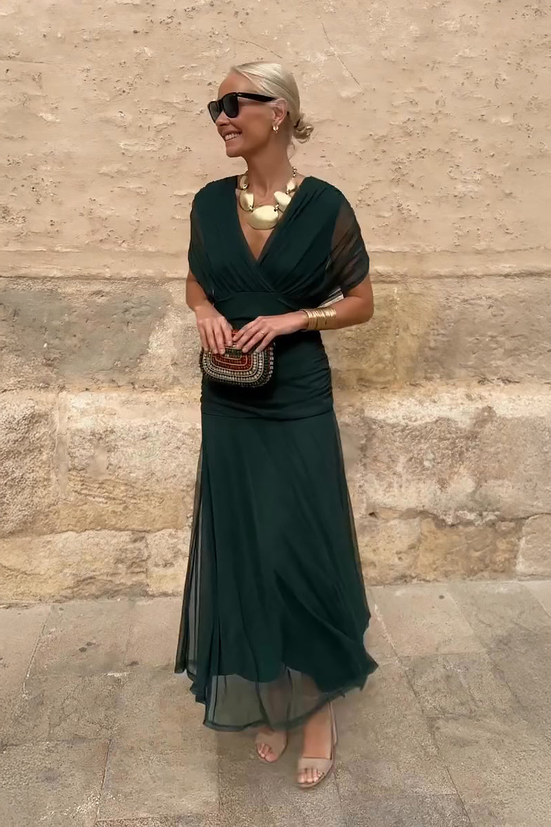 Maxikleid mit V-Ausschnitt und Blumenmuster - Ansicht 9