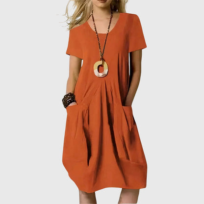 Kleid mit Taschen in Orange