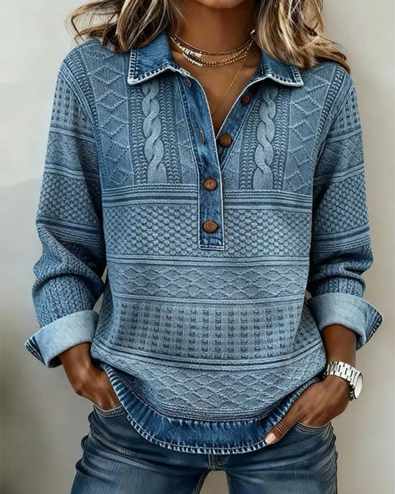 Sweatshirt mit Knopfleiste